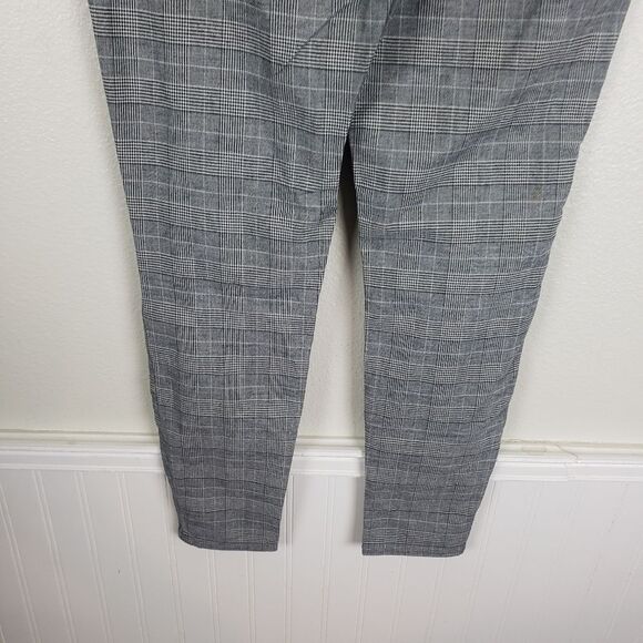 Women's American Eagle Grey Plaid Stretchy Ankle Cropped Pants Size 10R - Picture 4 of 12